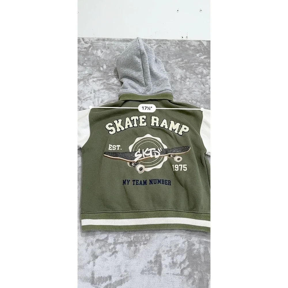 Zara Varsity Football‎ Bomber Letterman Snap Up Jacket Youth Boys Kids Size 9/10